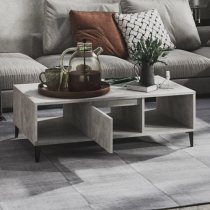 Danya Rectangular Wooden Coffee Table In Concrete Effect