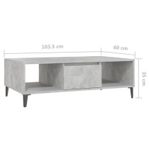 Danya Rectangular Wooden Coffee Table In Concrete Effect