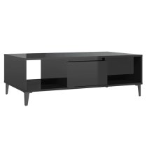 Danya Rectangular High Gloss Coffee Table In Black