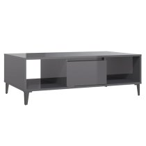 Danya Rectangular High Gloss Coffee Table In Grey