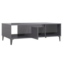 Danya Rectangular High Gloss Coffee Table In Grey