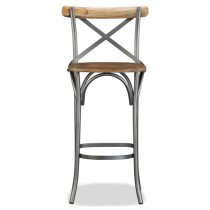 Connie Outdoor Wooden Bar Chair With Steel Frame In Oak