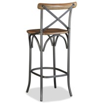 Connie Outdoor Wooden Bar Chair With Steel Frame In Oak