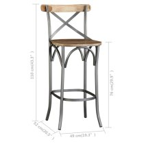 Connie Outdoor Wooden Bar Chair With Steel Frame In Oak