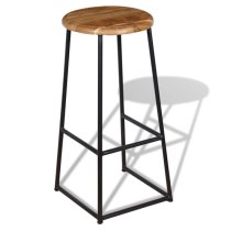 Anali Outdoor Natural Wooden Bar Stools In A Pair