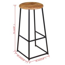 Anali Outdoor Natural Wooden Bar Stools In A Pair