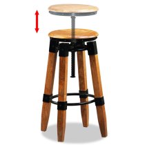 Cecelia Outdoor Brown And Black Wooden Bar Stools In A Pair