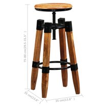 Cecelia Outdoor Brown And Black Wooden Bar Stools In A Pair