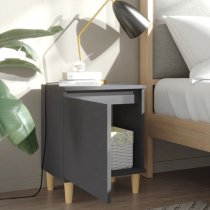 Manal Wooden Bedside Cabinet With 1 Door In Grey