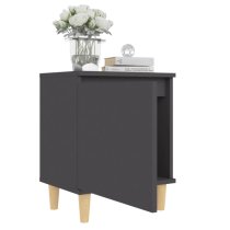 Manal Wooden Bedside Cabinet With 1 Door In Grey