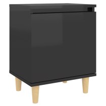 Manal High Gloss Bedside Cabinet With 1 Door In Black