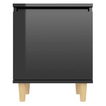 Manal High Gloss Bedside Cabinet With 1 Door In Black