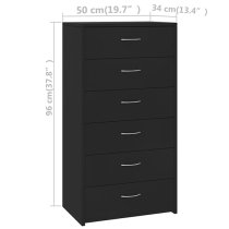 Larson Wooden Chest Of 6 Drawers In Black