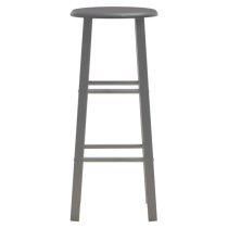 Adelia Anthracite Wooden Bar Stools With Steel Frame In A Pair