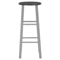 Adelia Black Wooden Bar Stools With Steel Frame In A Pair