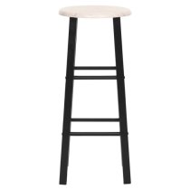 Adelia Natural Wooden Bar Stools With Steel Frame In A Pair