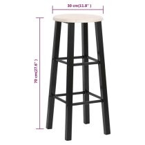 Adelia Natural Wooden Bar Stools With Steel Frame In A Pair