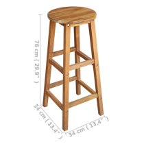 Annalee Brown Wooden Bar Stools In A Pair