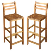 Annalee Brown Wooden Bar Chairs In A Pair