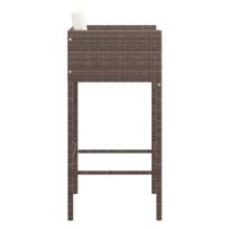 Avyanna Brown Poly Rattan Bar Chairs With Cushions In A Pair