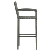 Arabella Set Of 4 Poly Rattan Bar Chairs In Grey