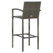 Arabella Set Of 4 Poly Rattan Bar Chairs In Grey