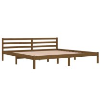 Nastia Solid Pinewood Super King Size Bed In Honey Brown