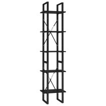 Emlen 40cm Wooden 5 Tier Bookcase In Black