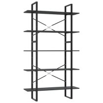 Emlen 100cm Wooden 5 Tier Bookcase In Grey