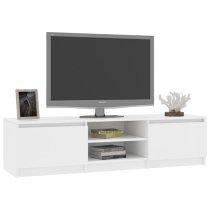 Saraid Wooden TV Stand With 2 Doors In White