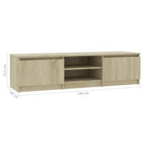 Saraid Wooden TV Stand With 2 Doors In Sonoma Oak