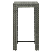 Yuna 60.5cm Poly Rattan Garden Bar Table In Grey