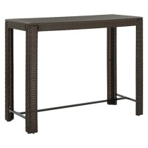 Yuna 140.5cm Poly Rattan Garden Bar Table In Brown