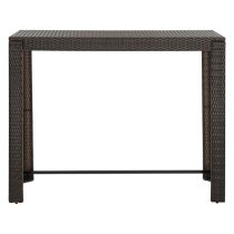 Yuna 140.5cm Poly Rattan Garden Bar Table In Brown