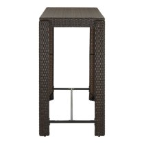 Yuna 140.5cm Poly Rattan Garden Bar Table In Brown