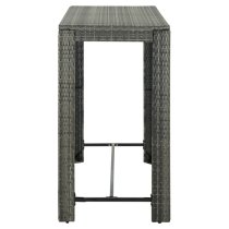 Yuna 140.5cm Poly Rattan Garden Bar Table In Grey