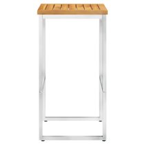 Connie Set Of 4 Wooden Bar Stools With Steel Frame In Natural