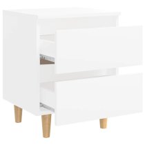 Macaw Wooden Bedside Cabinet With 2 Drawers In White