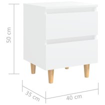 Macaw Wooden Bedside Cabinet With 2 Drawers In White