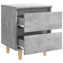 Macaw Wooden Bedside Cabinet With 2 Drawers In Concrete Effect