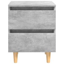 Macaw Wooden Bedside Cabinet With 2 Drawers In Concrete Effect