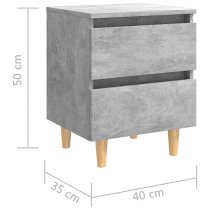 Macaw Wooden Bedside Cabinet With 2 Drawers In Concrete Effect