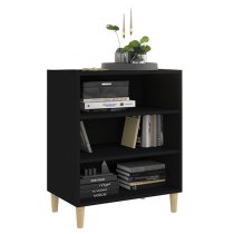 Larya Wooden Bookcase With 3 Shelves In Black