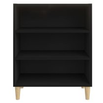 Larya Wooden Bookcase With 3 Shelves In Black