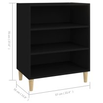 Larya Wooden Bookcase With 3 Shelves In Black