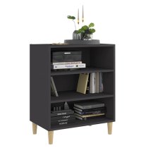 Larya Wooden Bookcase With 3 Shelves In Grey