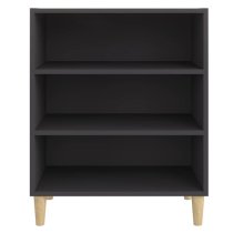 Larya Wooden Bookcase With 3 Shelves In Grey