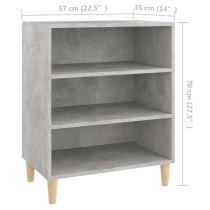 Larya Wooden Bookcase With 3 Shelves In Concrete Effect