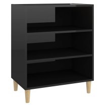 Larya High Gloss Bookcase With 3 Shelves In Black