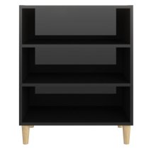 Larya High Gloss Bookcase With 3 Shelves In Black